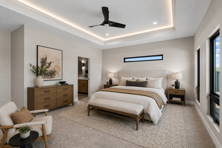 618 Manzanita Drive primary bedroom (virtually staged), Grand Junction, CO new home by Integrity Homes