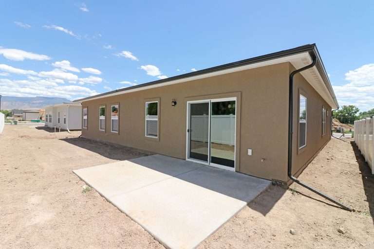 The Bookcliff back exterior and patio, new home by Integrity Homes in Western Colorado