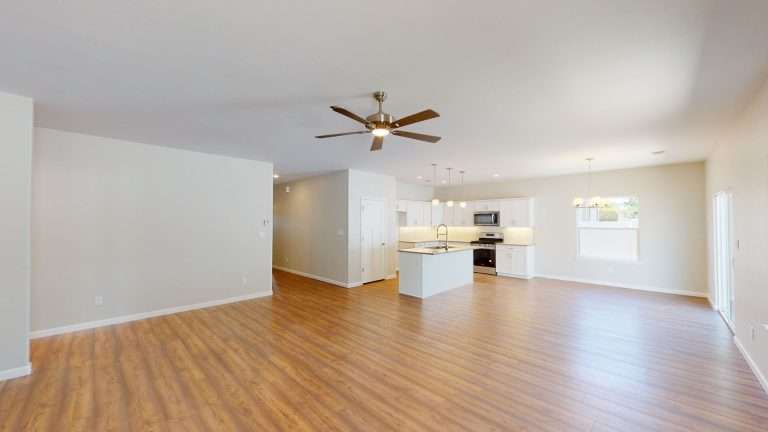 The Bookcliff great room and kitchen, new home by Integrity Homes in Western Colorado