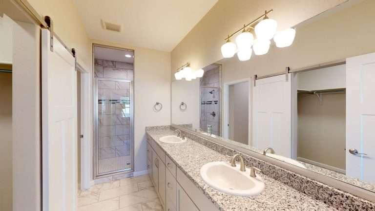 The Merlot primary bathroom vanity, new home by Integrity Homes in Western Colorado