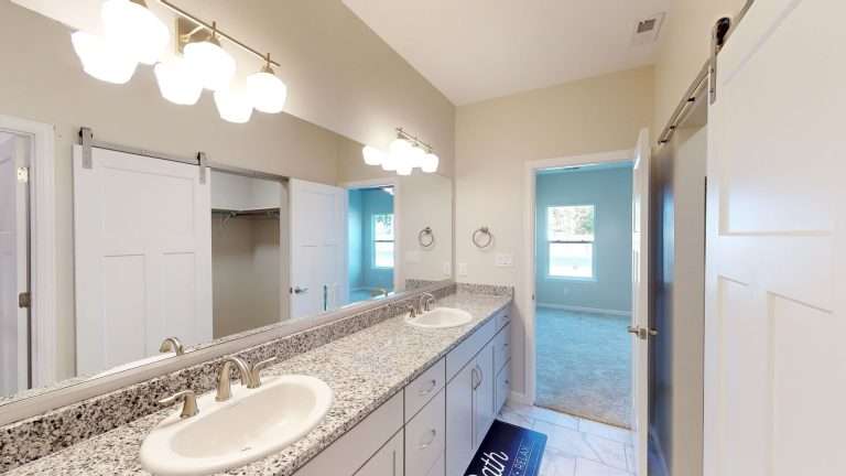 The Merlot primary bathroom vanity, new home by Integrity Homes in Western Colorado