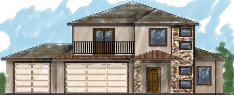 The Diamante front elevation rendering, new home by Integrity Homes in Western Colorado