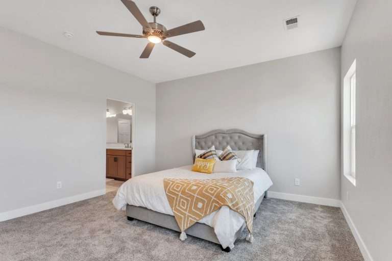 The Merlot primary bedroom, new home by Integrity Homes in Western Colorado
