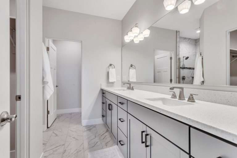 The Merlot primary bathroom vanity, new home by Integrity Homes in Western Colorado