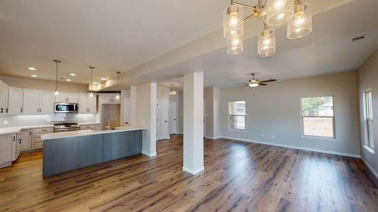 The Zafiro great room and kitchen, new home by Integrity Homes in Western Colorado