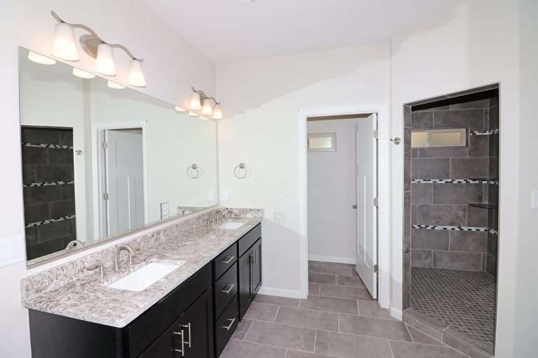 The Rubí primary bathroom vanity, new home by Integrity Homes in Western Colorado