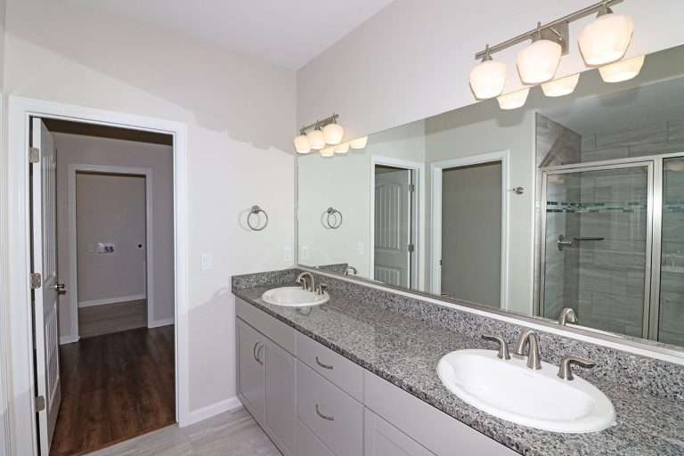 The Garfield primary bathroom vanity, new home by Integrity Homes in Western Colorado