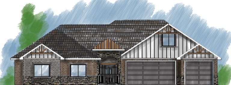 The Ópalo front elevation rendering, new home by Integrity Homes in Western Colorado