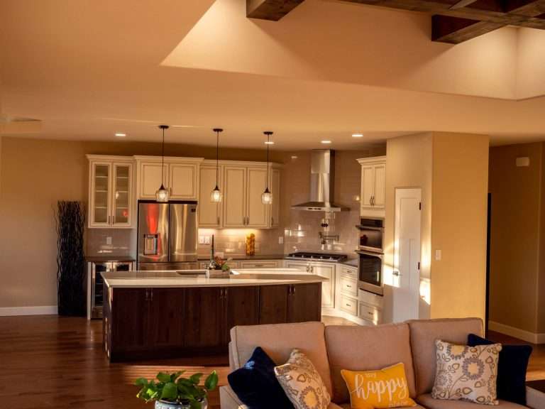 The Ridge living room and kitchen, new home by Integrity Homes in Western Colorado