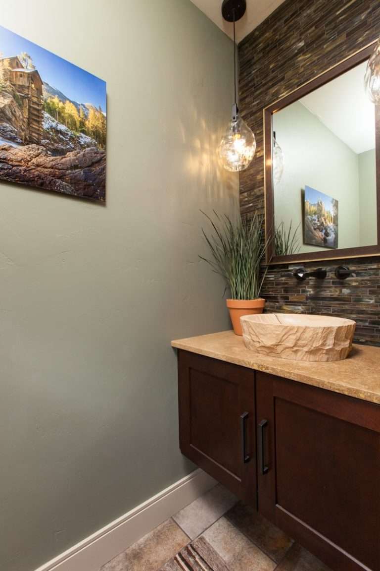 The Prestige powder room, new home by Integrity Homes in Western Colorado