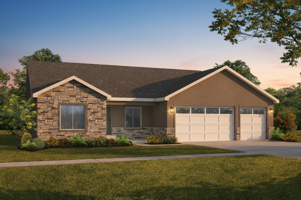 The Willow (3-Car) floor plan elevation