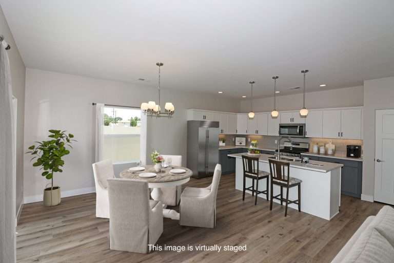 3309 Pyrus Street dining area and kitchen (virtually staged), Clifton, CO new home by Integrity Homes