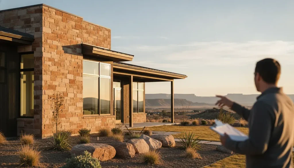 New custom home in Western Colorado with a homeowner reviewing exterior care priorities